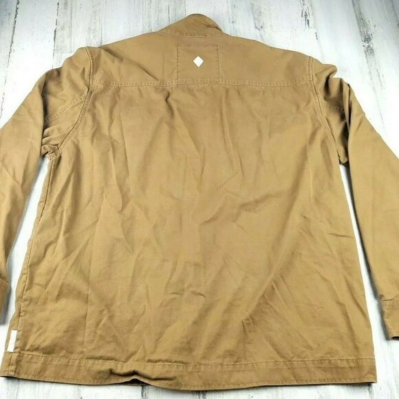 Prana Field Trucker Jacket Tan Full Zip Buttons Mens EUC - Picture 3 of 12